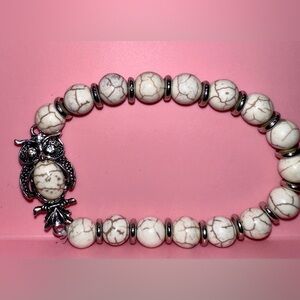 NWOT Beaded Owl Stretch‎ Bracelet